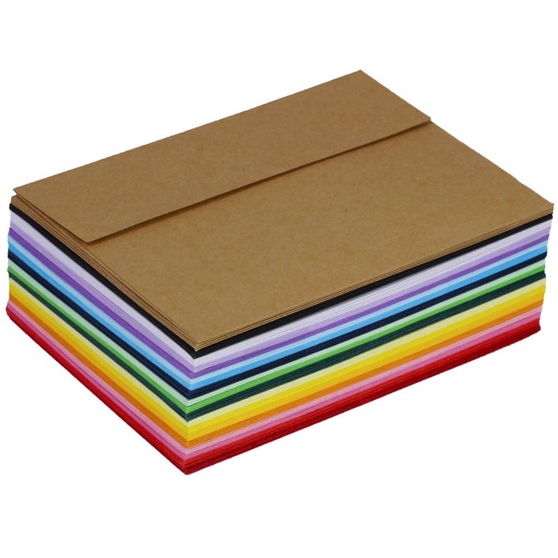 Supla 95 Pcs 19 Colors A6 Invitation Envelopes - Peel & Seal Self Seal 4 3/4 x 6 1/2 Blank Square Flap Announcements Envelopes - Stationery for Holiday Greeting Cards & Mailing - Image 3